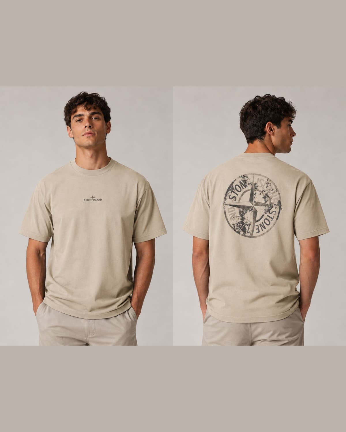 חולצת גברים גזרת חצי אוברסייז - Stone Island