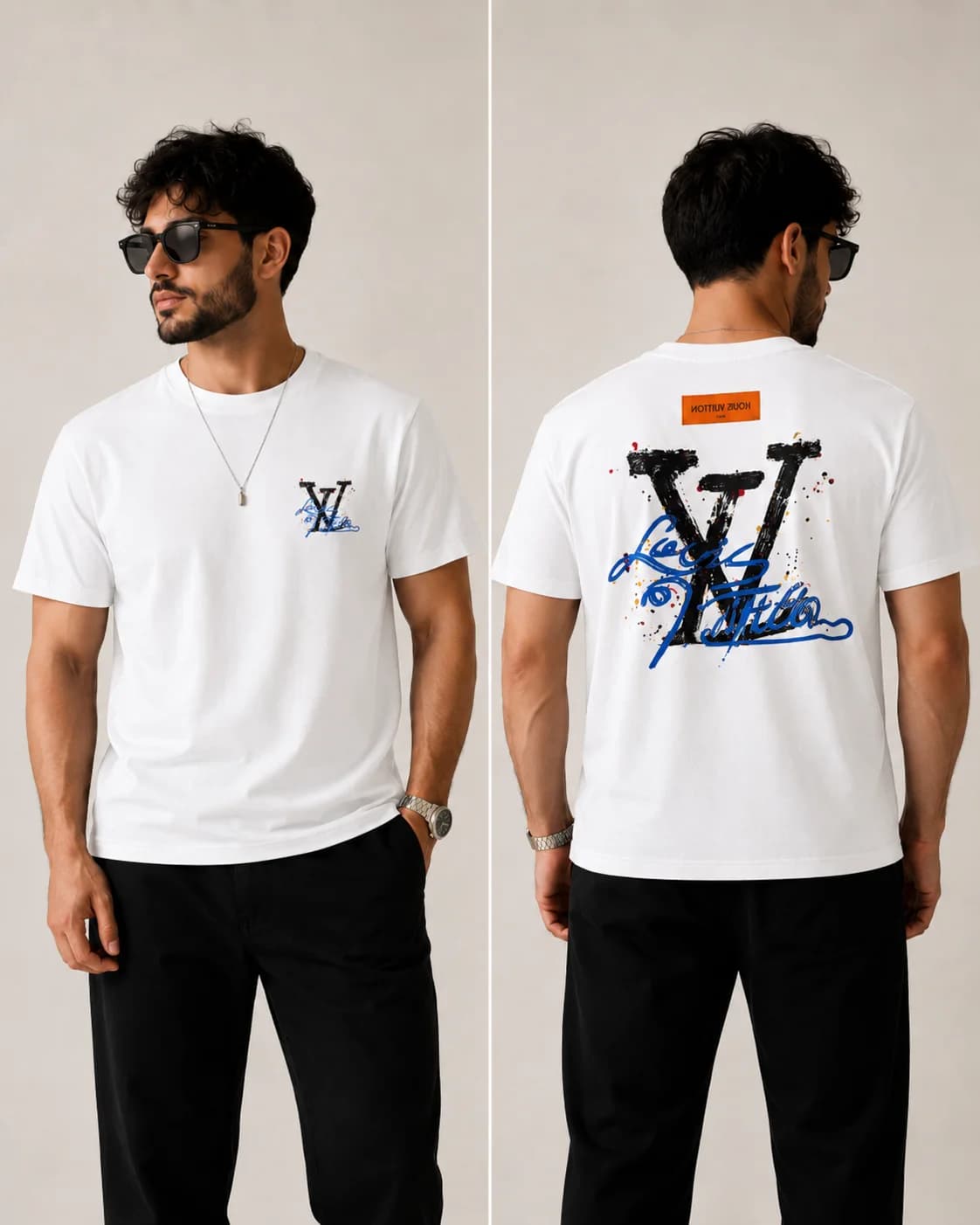 טי-שירט לואי ויטון גרפיטי (Louis Vuitton Graffiti T-Shirt) 3