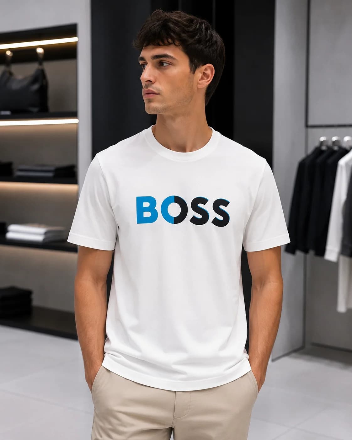 טי-שירט בוס לוגו מדורג (BOSS Gradient Logo T-Shirt) 3