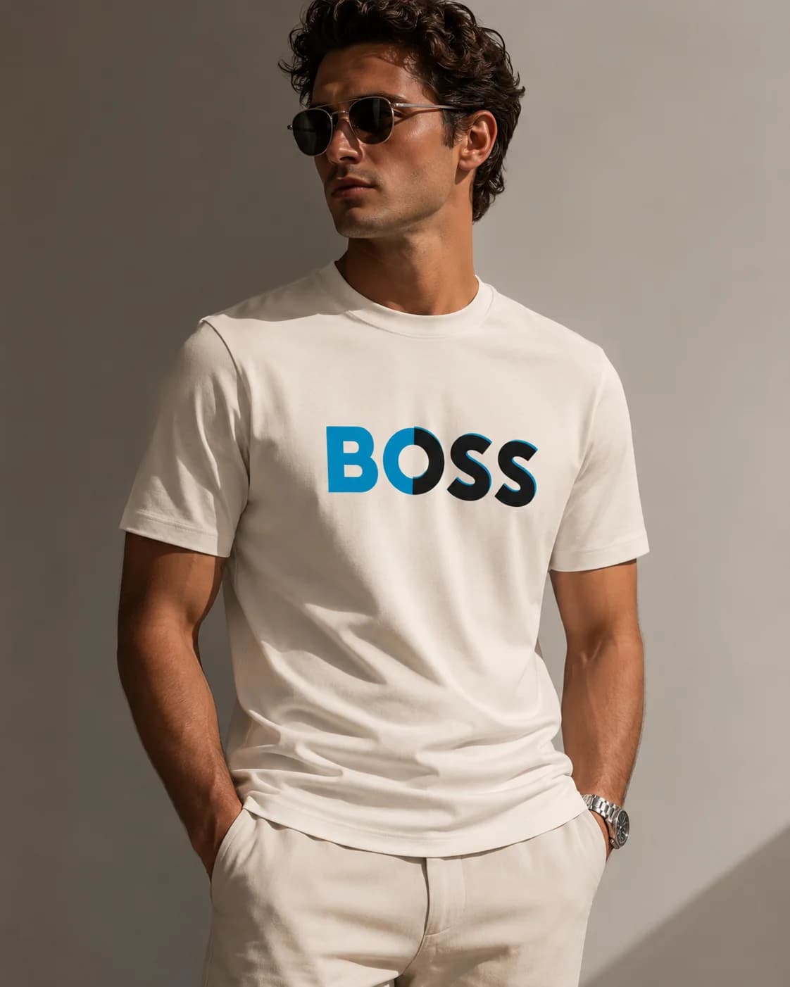 טי-שירט בוס לוגו מדורג (BOSS Gradient Logo T-Shirt) 7