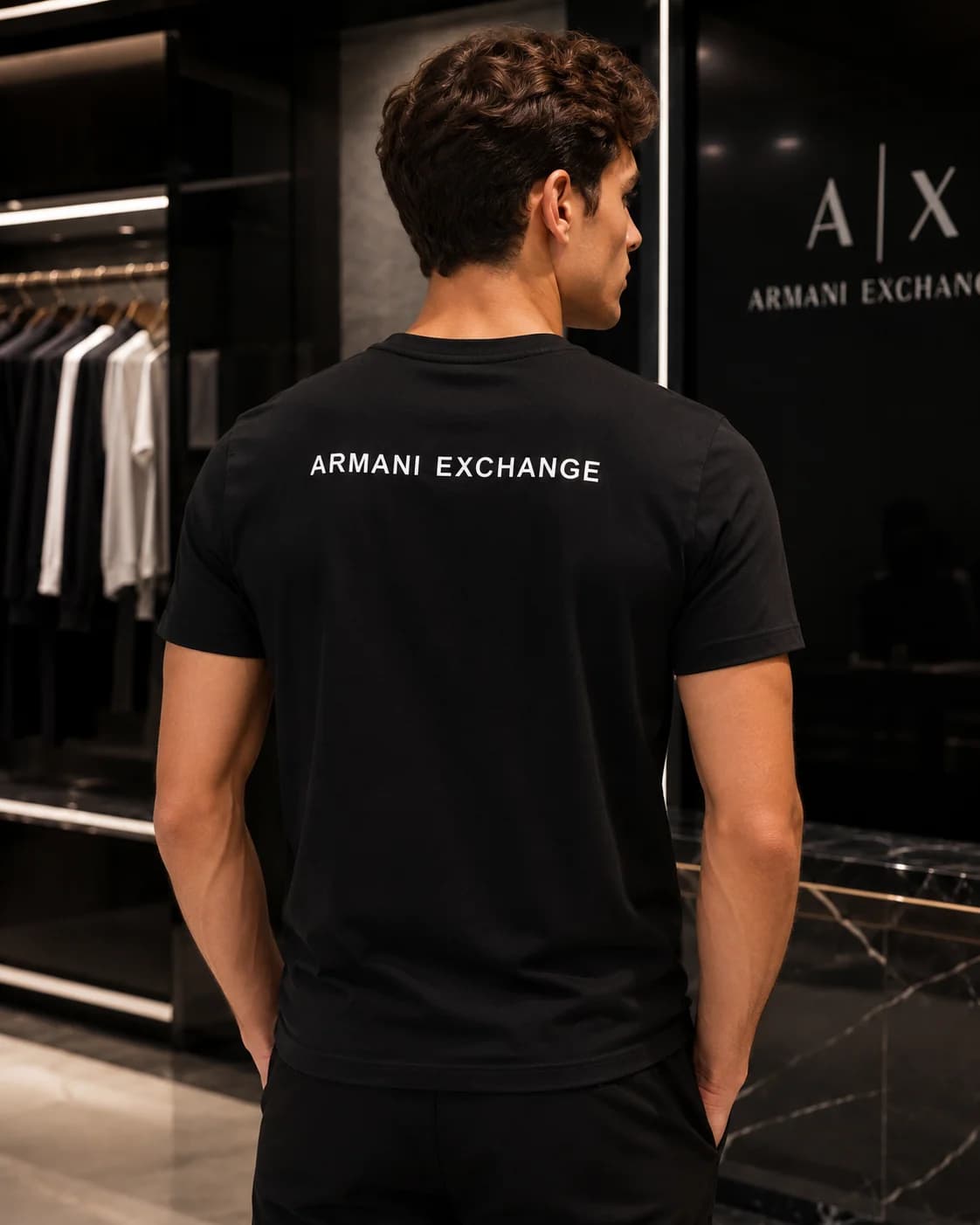 טי-שירט ארמני אקסטשיינג' לוגו AX מיני (Armani Exchange Mini AX Logo T-Shirt) 6