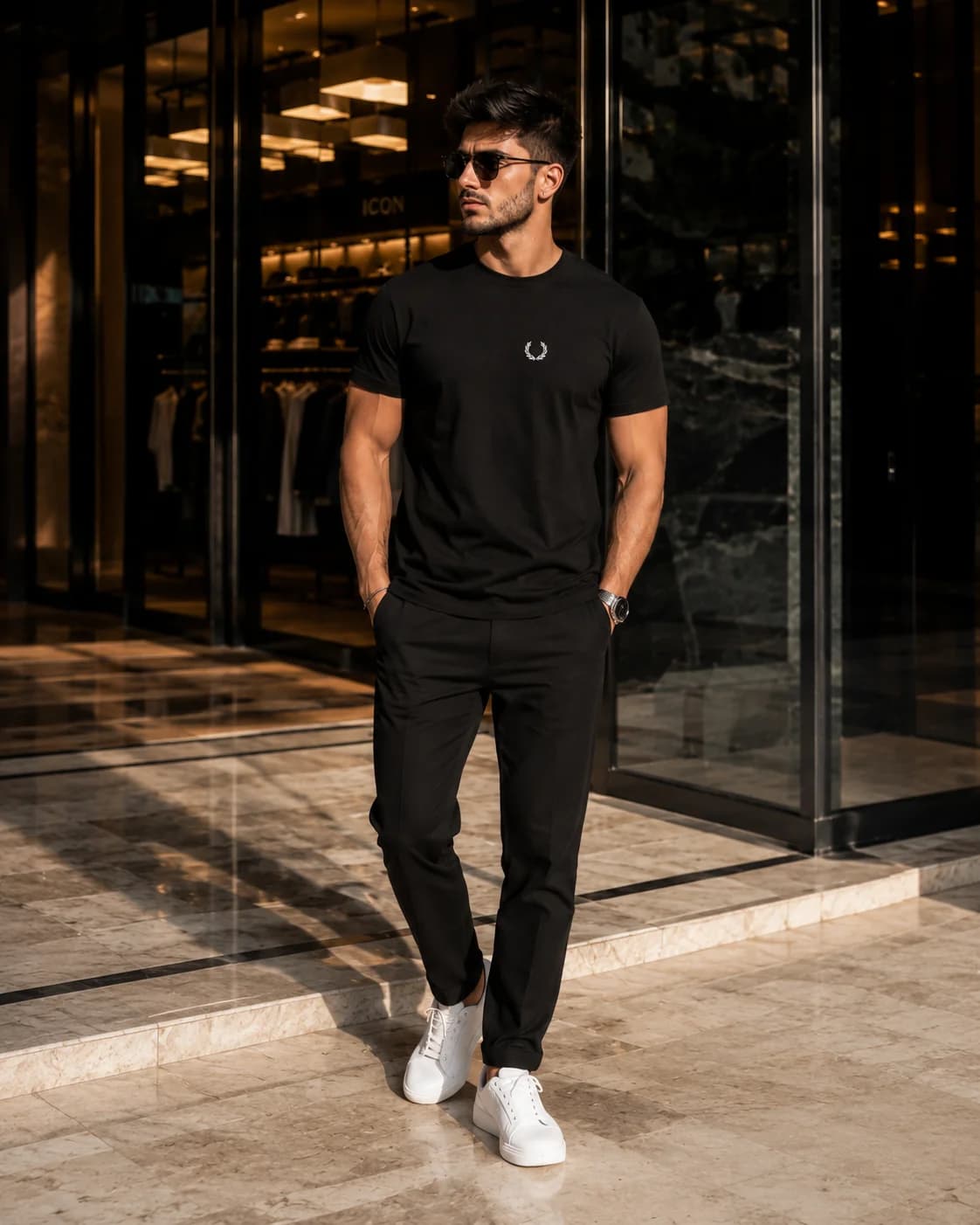חולצת טי-שירט 'Fred Perry' קלאסית עם הדפס גב 7
