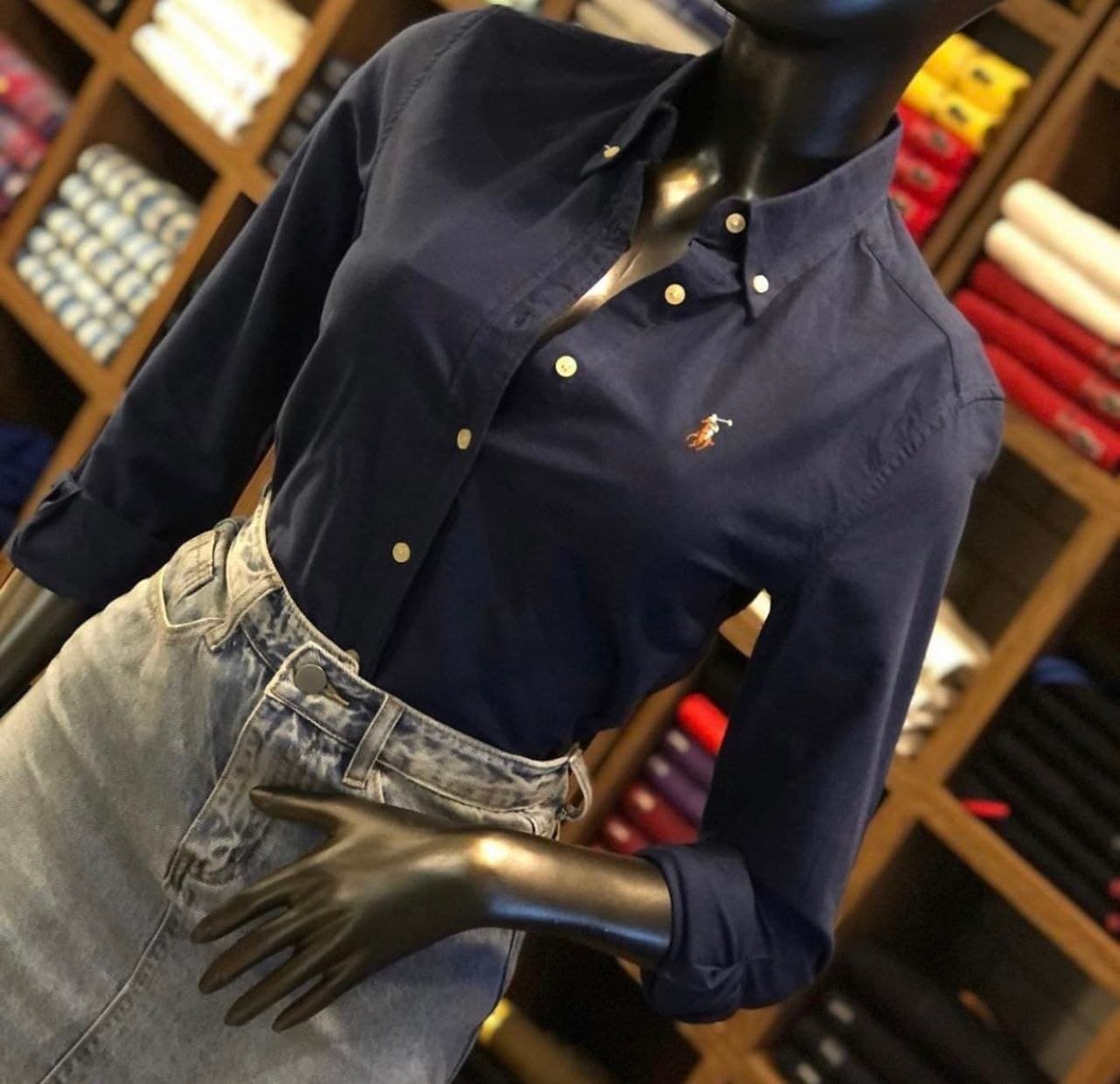 חולצה מכופתרת לנשים 'Polo Ralph Lauren' בגזרת סלים פיט (Slim Fit)  4