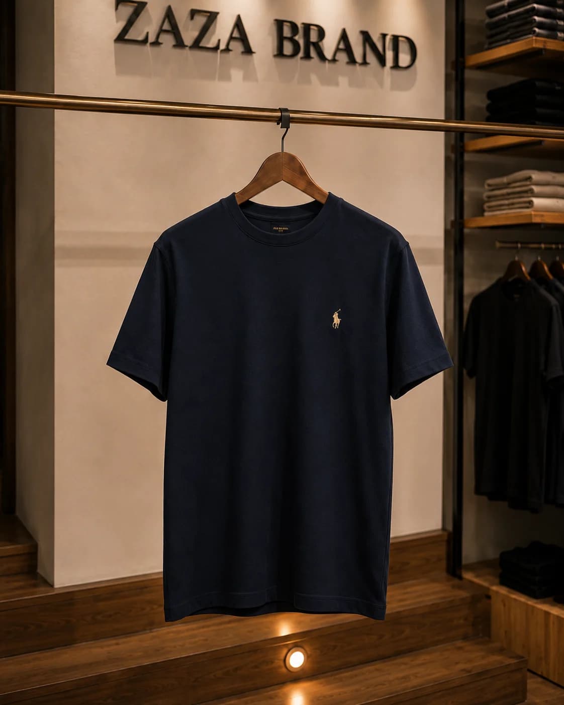 חולצת טישירט Polo Ralph Lauren עם צווארון עגול מוגבה – 2