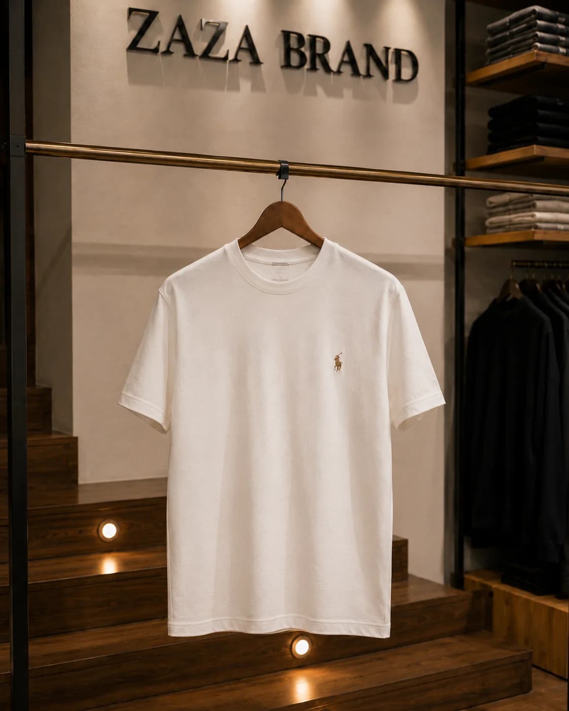 חולצת טישירט Polo Ralph Lauren עם צווארון עגול מוגבה – 6