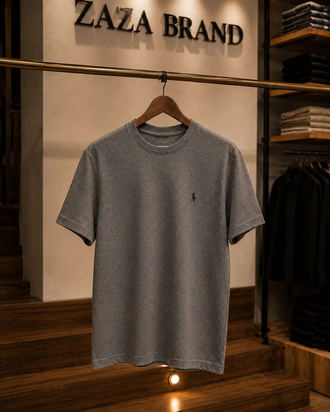 חולצת טישירט Polo Ralph Lauren עם צווארון עגול מוגבה – 8